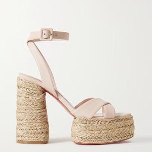 CHRISTIAN LOUBOUTIN Super Mariza 130 leather espadrille platform sandals Size 39